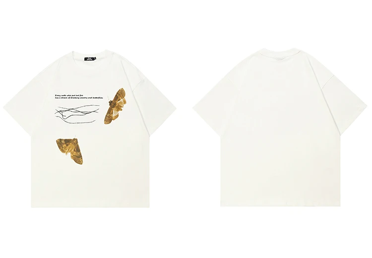 Flying Moth Graphic Print T-Shirt Sc28c9f46c9f64962a38f614676233b3ea