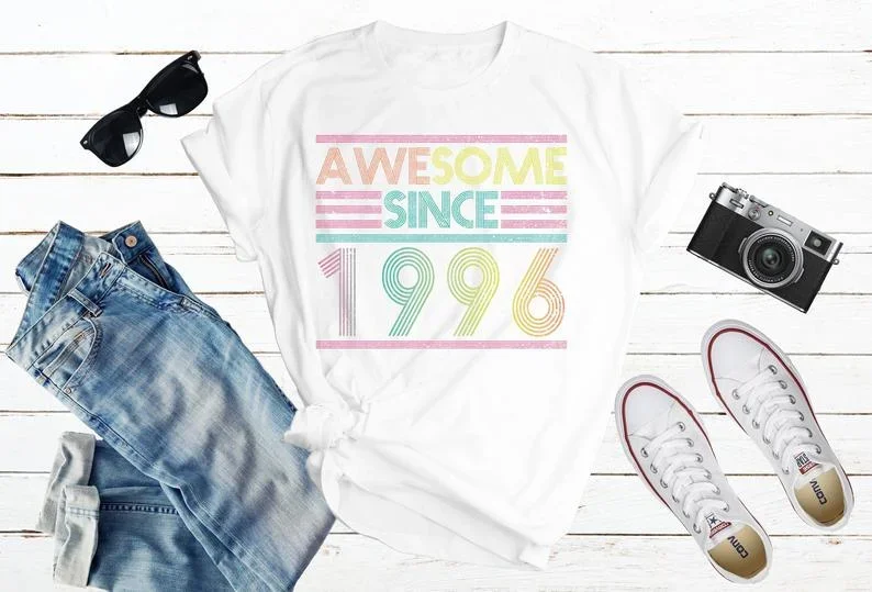 

Awesome Since 1997 T-Shirt, 24th Birthday Gift, Retro 1997 Tee, Twenty Four Birthday Party Gift Summer break 100% cotton unisex