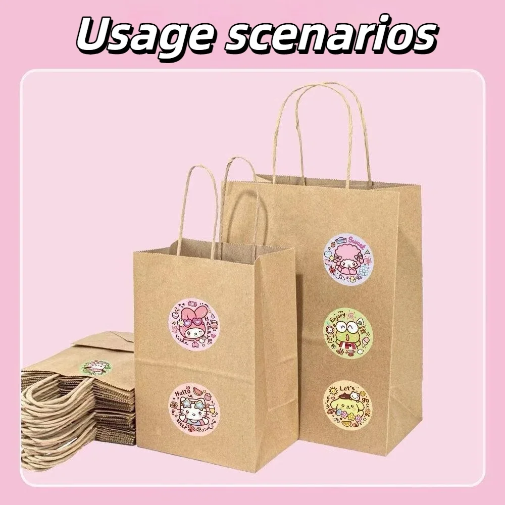 500Pcs/Roll Sanrio Cartoon Melody 헬로 키티 스티커 씰링 귀여운 장식 데칼 DIY 노트북 전화 냉장고 어린이 보상 선물
