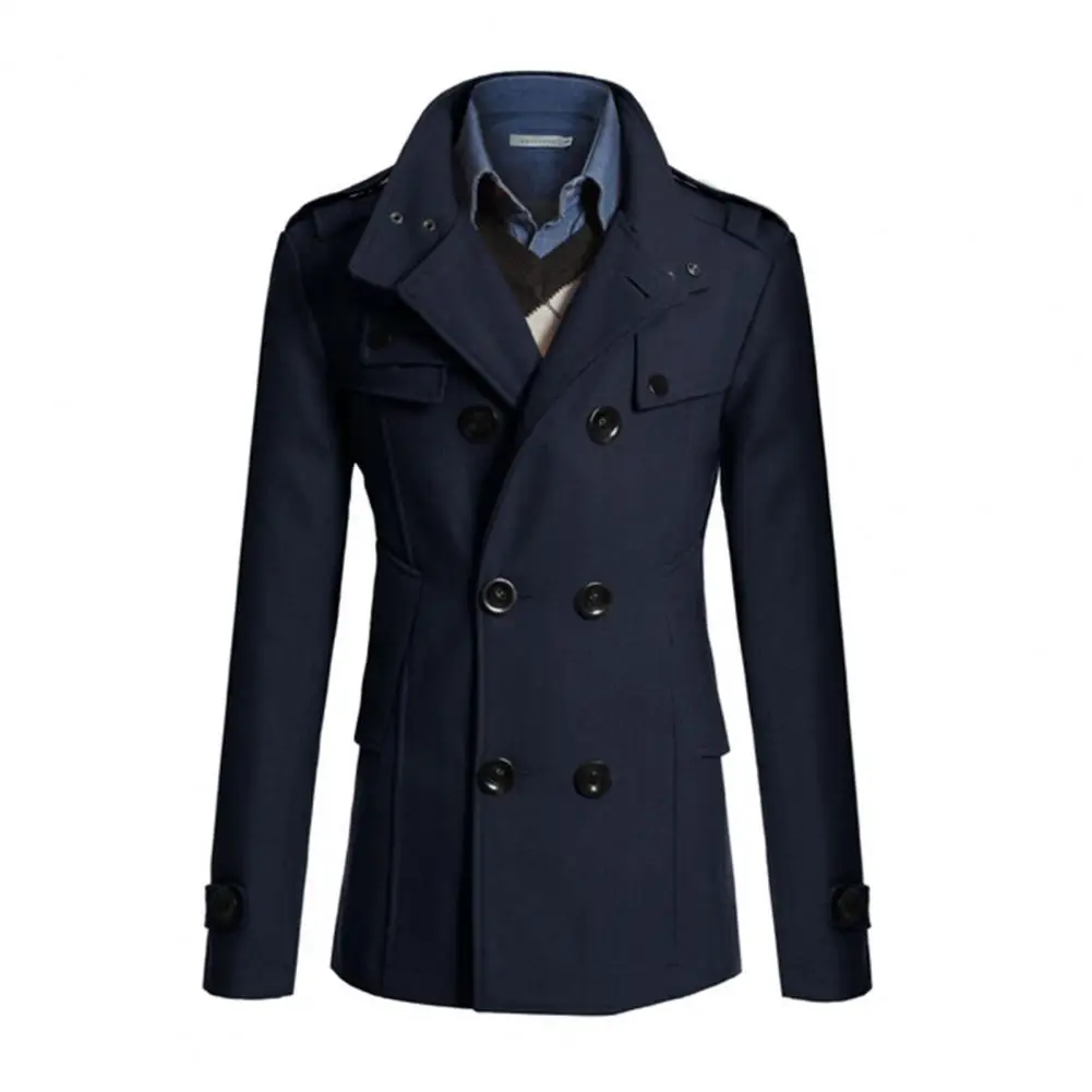 Description Picture 6 of itemFabulous Men Coat Gentle Woolen Streetwear Men Jacket  Overcoat Men Jacket for Dating