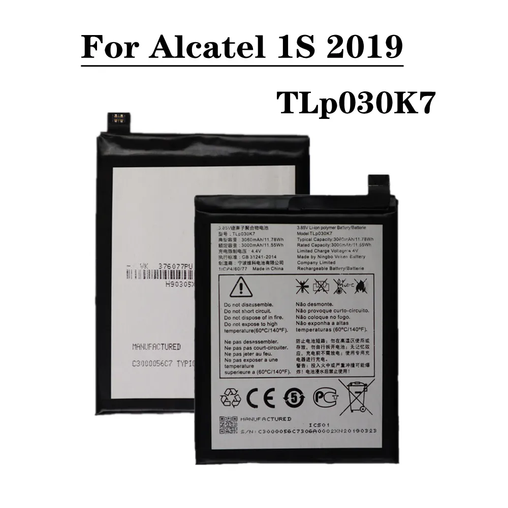 

High Quality 3060mAh TLp030K7 Battery For Alcatel 1S 2019 OT-5024 5024A 5024D 5024J 5024I 5024F Replacement Phone Battery