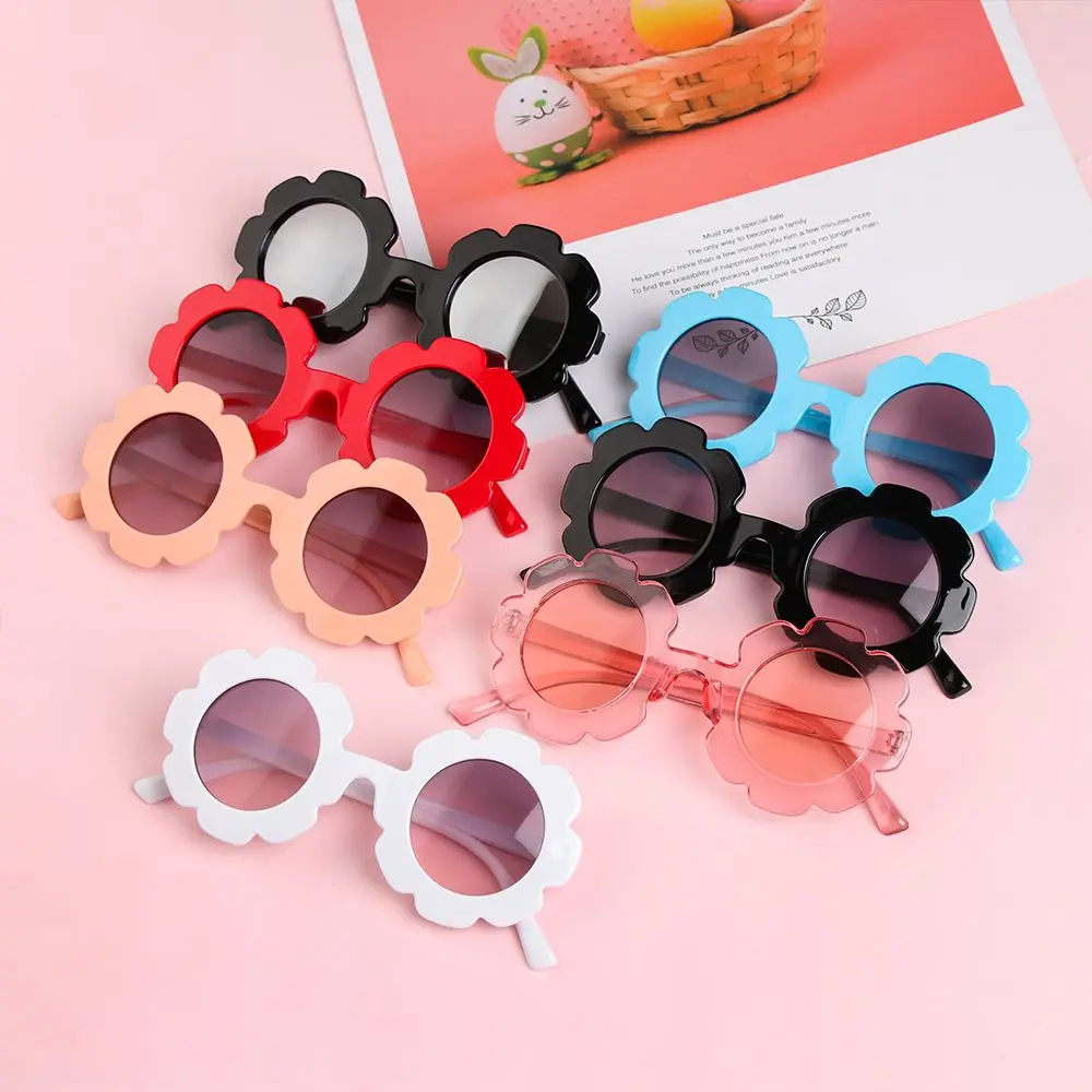 Kids Children Sunglasses Sunflower Baby Glasses Fashionable Flower Ring Sunscreen Cartoon Daisy