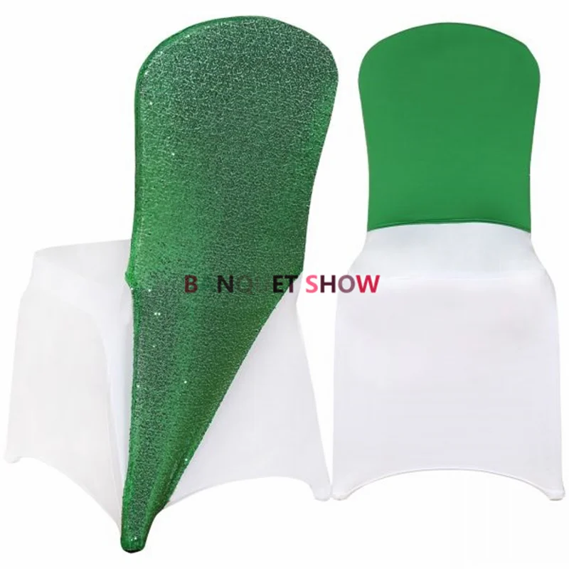 New Desgin Gold Spandex Chair Cap \ Hood  Back Sequin Chair Sashes Fit For banquet Chair Cover Decorations