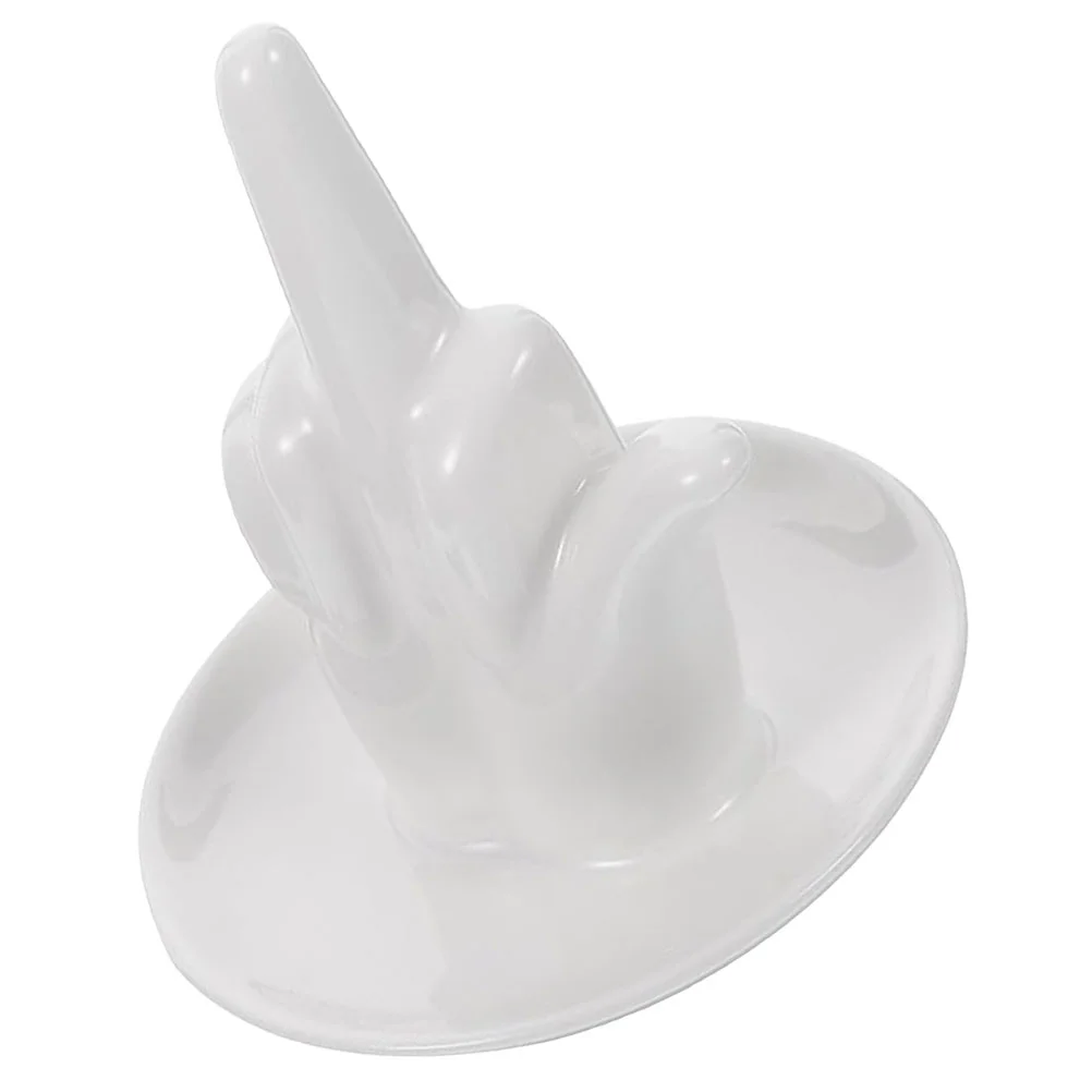 

Ring Display Stand Finger Gesture Statues Earrings Holder Ceramic Dish Trinkets