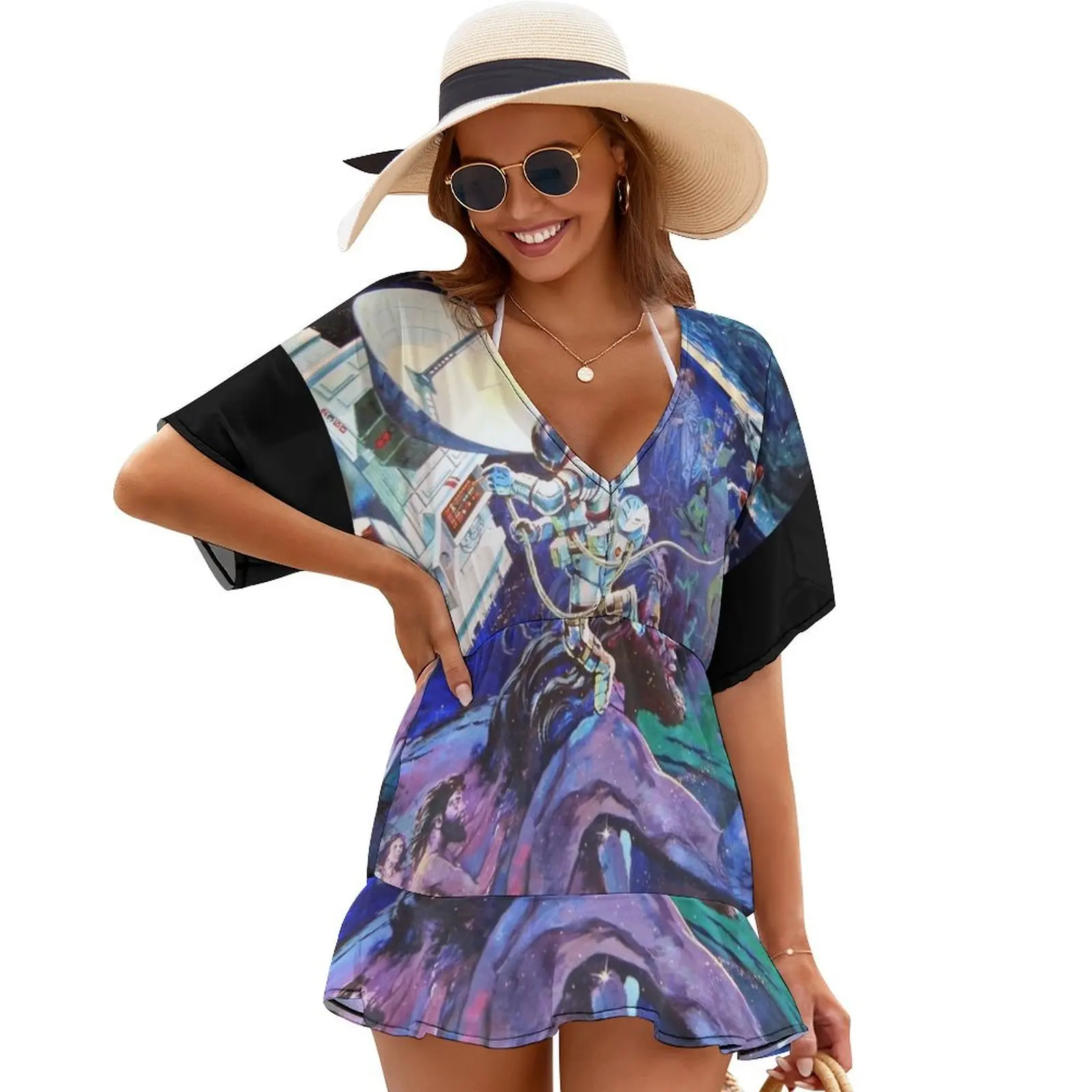 

Spaceship Earth Mural Cover Ups dress dresses Summer women's clothing Dress women Casual dresses