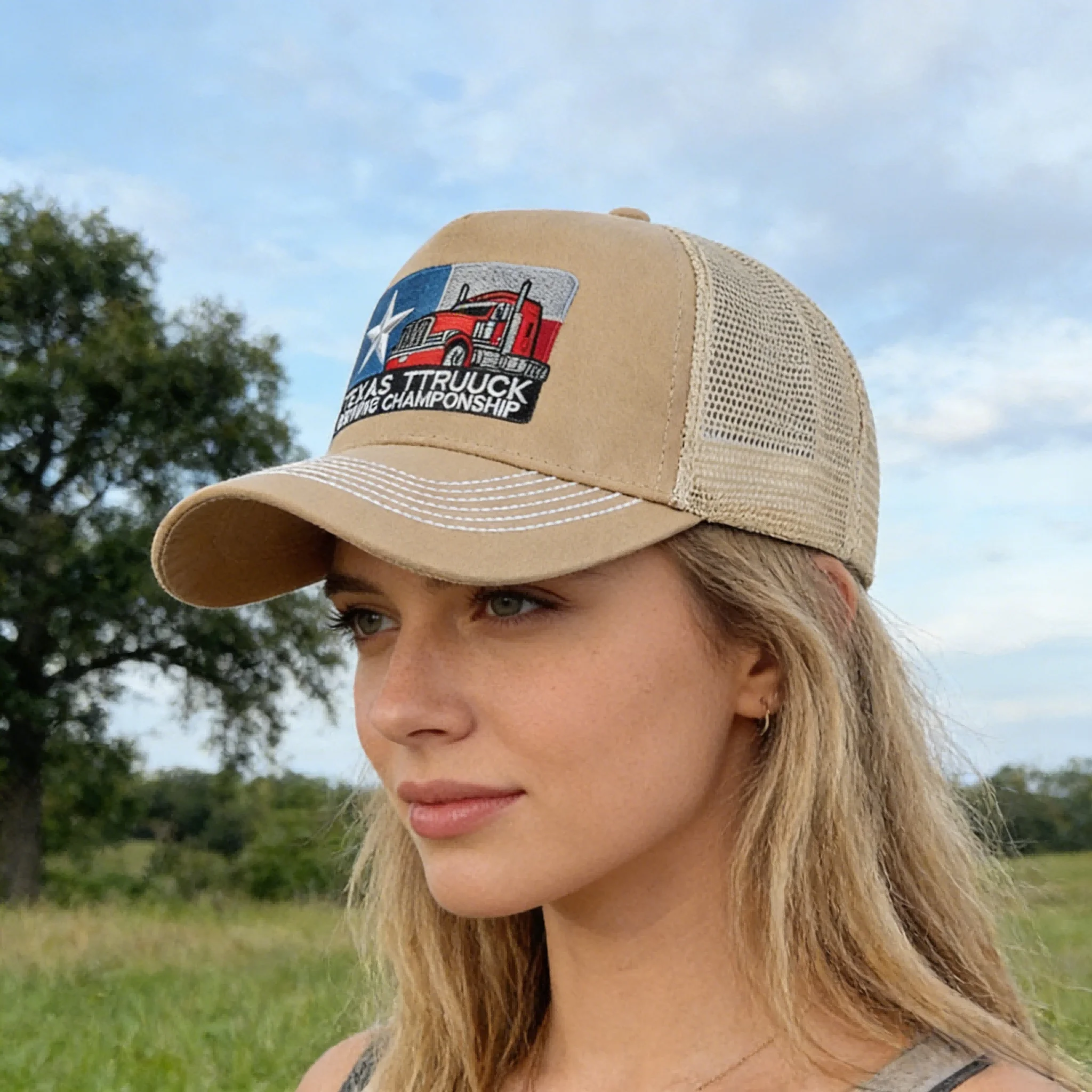 Unisex Baseball Cap Texas bestickt Trucker Hut Mesh Hut Kappe für Männer Frauen atmungsaktive Streetwear Sommer Outdoor Trucker Cap – Detail 5