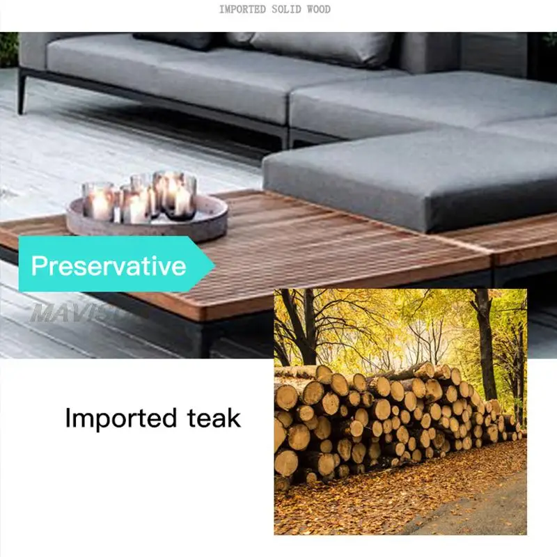 Patio Furniture Set Outdoor Sofa For Courtyard Garden Hotel Balcony Waterproof Sunscreen Fabrics Sofa Coffee Table Combination