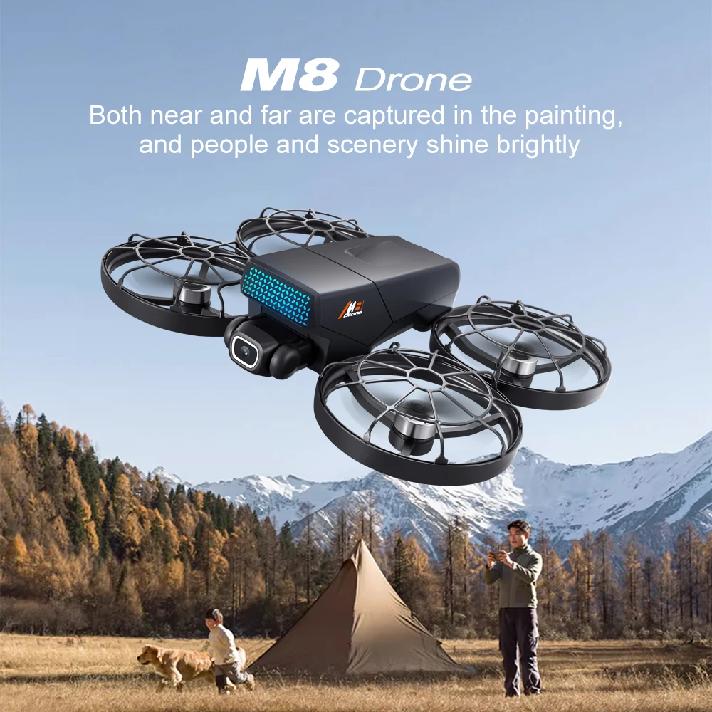 M8 Drone 4K Professionale Doppia Fotocamera con Schermo 5G WIFI FPV GPS Dron Brushless Flusso Ottico Hover Pieghevole Quadcopter Giocattolo Regali - immagine 3
