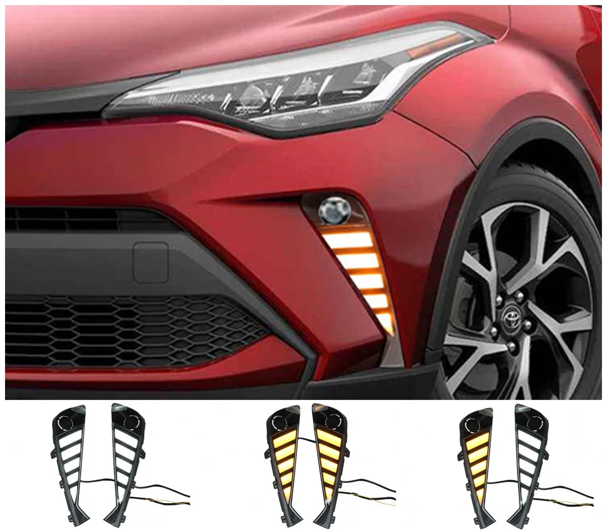 

Светодиодные дневные ходовые огни JanDeNing, противотуманные поворотные сигнальные лампы, замена для Toyota 4runner 2014-2021