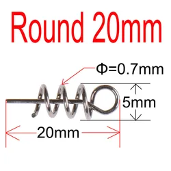 Enhanced Stainless Steel Fishing Spring Lock Connectors (20/50/100 pcs) - 50pcs (Round 20mm)