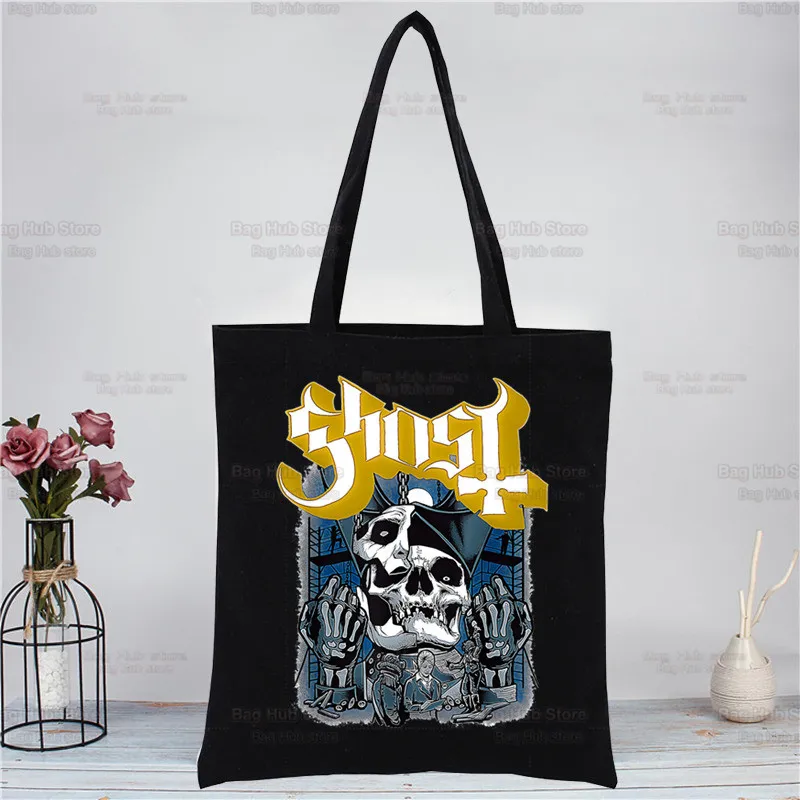 Shopping Bag Ghost Band Heavy Metal Music Tote Eco Harajuku Female Girl Shoulder Bags