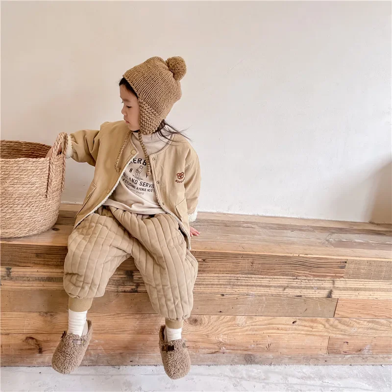Abbigliamento per bambini da 2 a 7 anni inverno bambini caldi pantaloni imbottiti in cotone neonate pantaloni spessi i ragazzi del bambino indossano vestiti - immagine 3