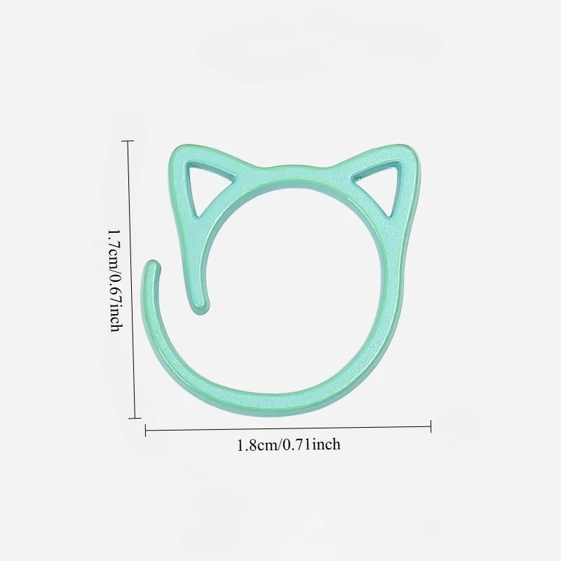 50개 고양이 귀 모양 금속 스티치 마커 크로셰 훅 락 마커 링 크로셰 훅 락 스티치 마커 뜨개질 도구용