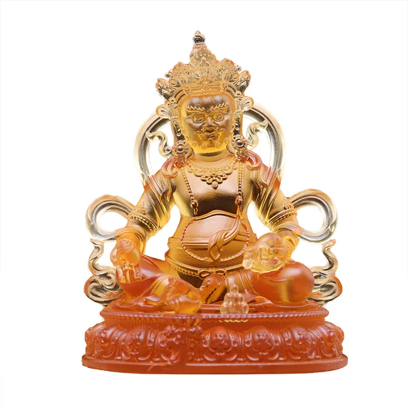 coloured glaze  Wulu Wealth God Buddha Ornament, Black, Yellow, Red, White, Green, Tantric Buddha
