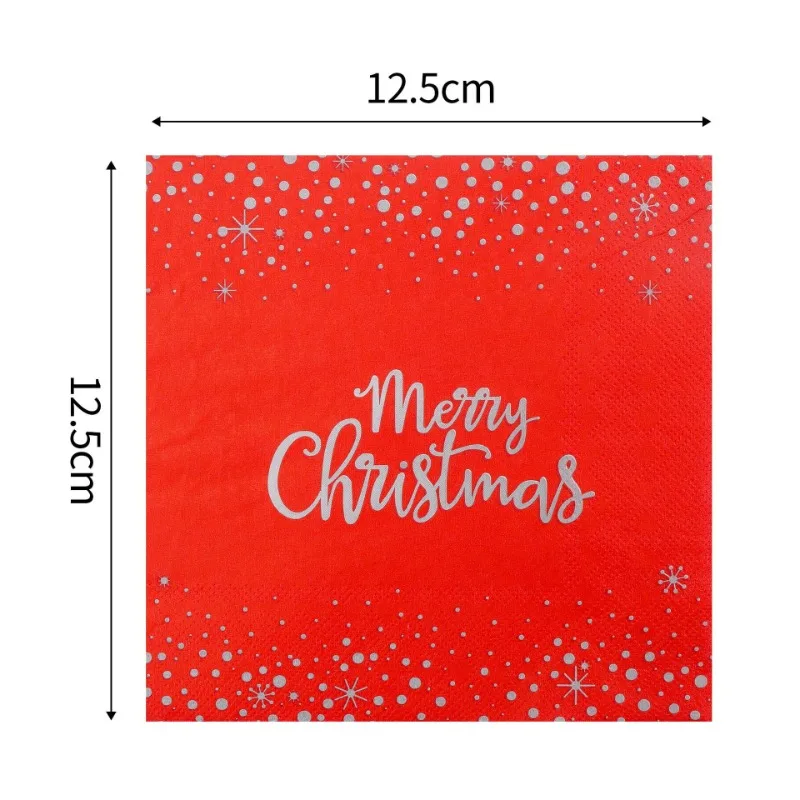 20 stücke 25/33 cm 2 Schicht Weihnachten Rot Gedruckt Servietten Party Atmosphäre Dekorative Papier Kreative Malerei Papier DIY decoupage Papier – Detail 4