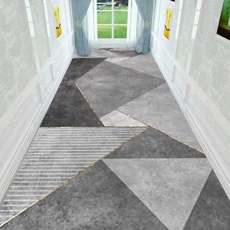 Modern Fashion Household Long Corridor Carpet Runner Home Decoration Hotel Hallway Rug Washable Villa Stairway Mats Customizable 3