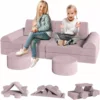 Modular Kids Play Couch,Child Sectional Sofa,Fortplay Bedroom and Playroom Furniture for Toddlers,Convertible Foam&Floor Cushion 1