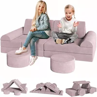 Modular Kids Play Couch,Child Sectional Sofa,Fortplay Bedroom and Playroom Furniture for Toddlers,Convertible Foam&Floor Cushion 1