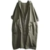 Knee-Length Batwing Sve Hooded Pure Cotton Women's Coat Korean Sle Commute Windbreaker Outerwear Oversize Faion