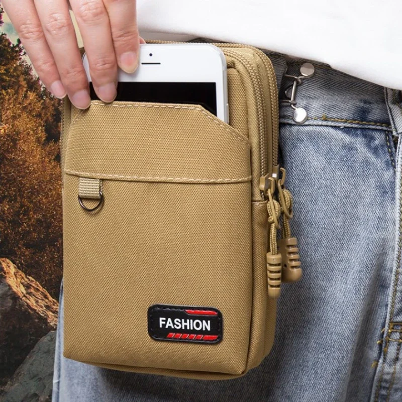 Double Layer Nylon Waist Bag Outdoor Waist Fanny Pack Men Phone Pouch Camping Hunting Waist Bag Purses Belt Bag