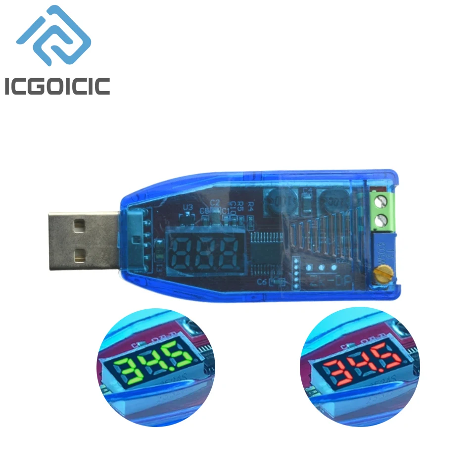Step Up Converter LED DC-DC 5V to DC 1-24V Adjustable Potentiometer USB Step Up/Down Buck Boost Converter Power Supply Voltage Regulator Module