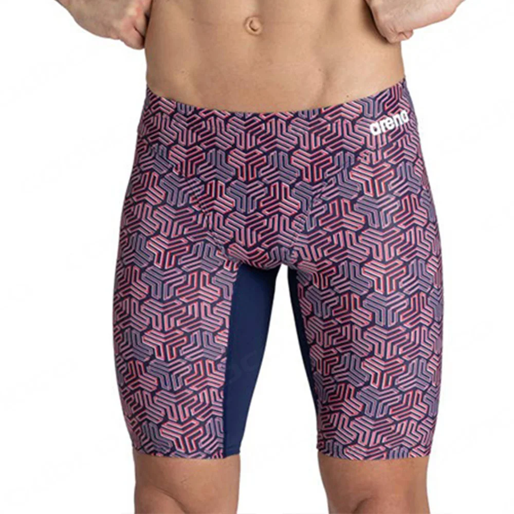Swim Trunks Summer Men's Team Color Swim Jammer Athletic Training Swimsuit Short Bathing Suit Swimming Trunks GYM Beach Surfing Tight Shorts