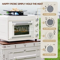 Household multi-functional outdoor gas pizza oven, 2-in-1 card oven, portable small baking oven 2