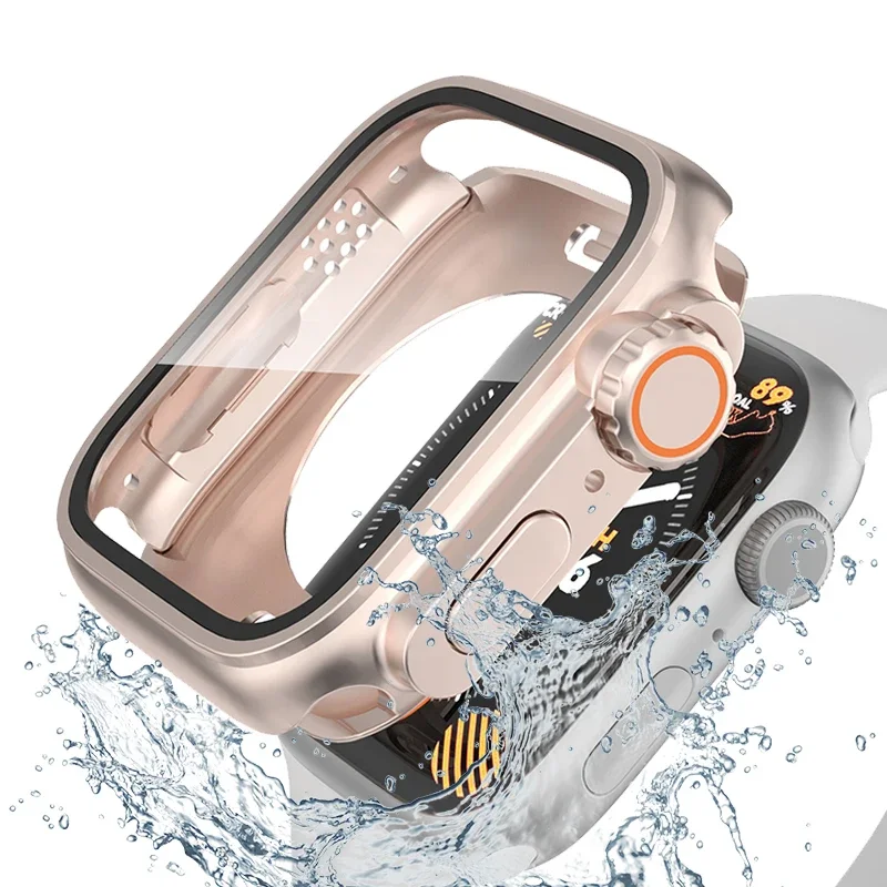 Ultra Waterproof Tempered Glass Full Coverage Apple Watch Case