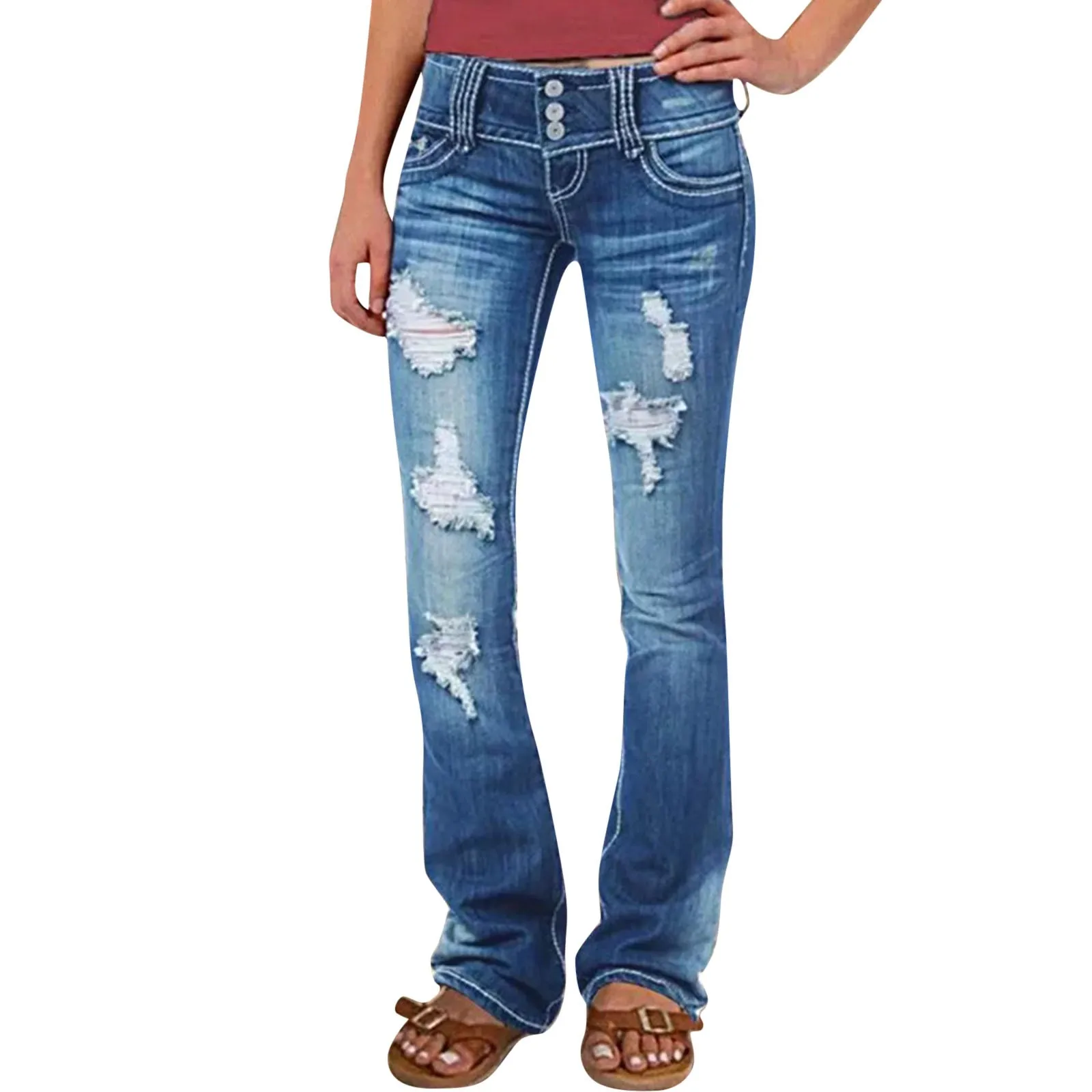 

Flare Jeans for Women High Waist Harem Mom Jeans 2023 New Casual Black Blue Women Jeans Streetwear Denim Pants Dark Blue