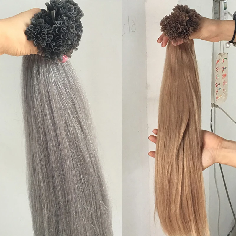 Hair Extensions 14-30inch Straight MongolianRemy Fusion Hair Pre Bonded Keratin Capsules Virgin U Tip Human Hair Extensions