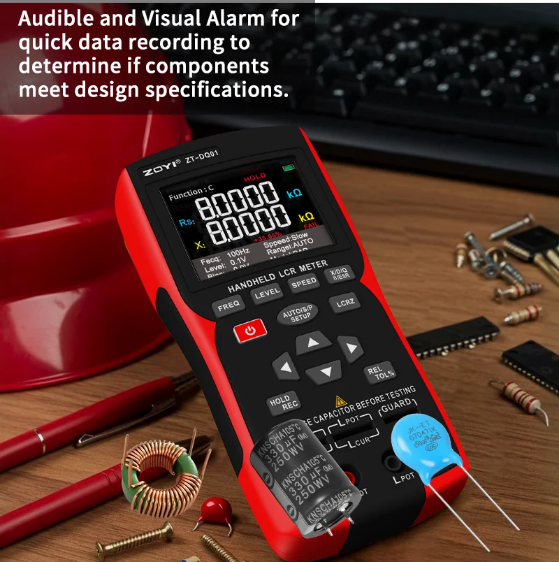 ZOYI High Precision Digital Bridge LCR Tester 99999 Counts Resistance Capacitance Inductance Electronic Component Measurement digital bridge tester