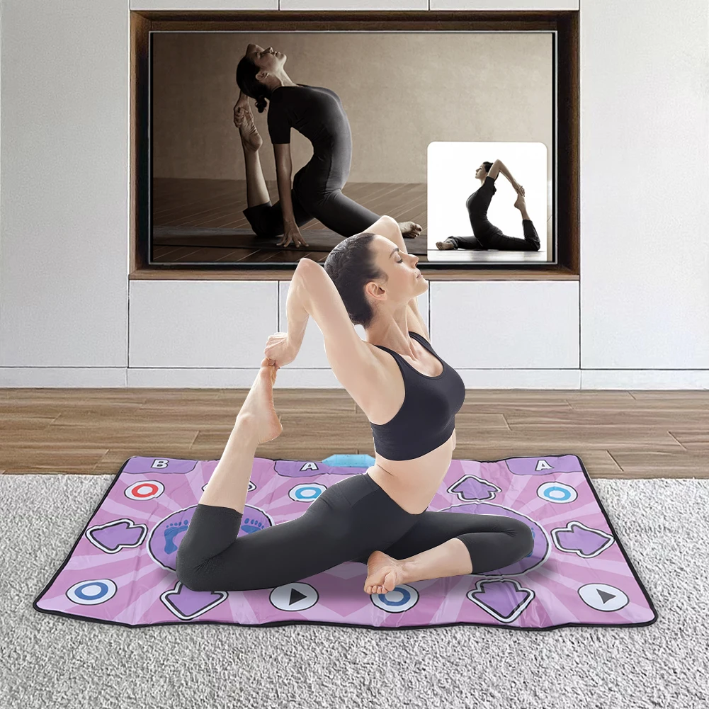 Double Users Dance Mat Game with Wireless Controller Dance Floor Mat 100 Music 60 Sensory Games Plug And Play for TV Computer