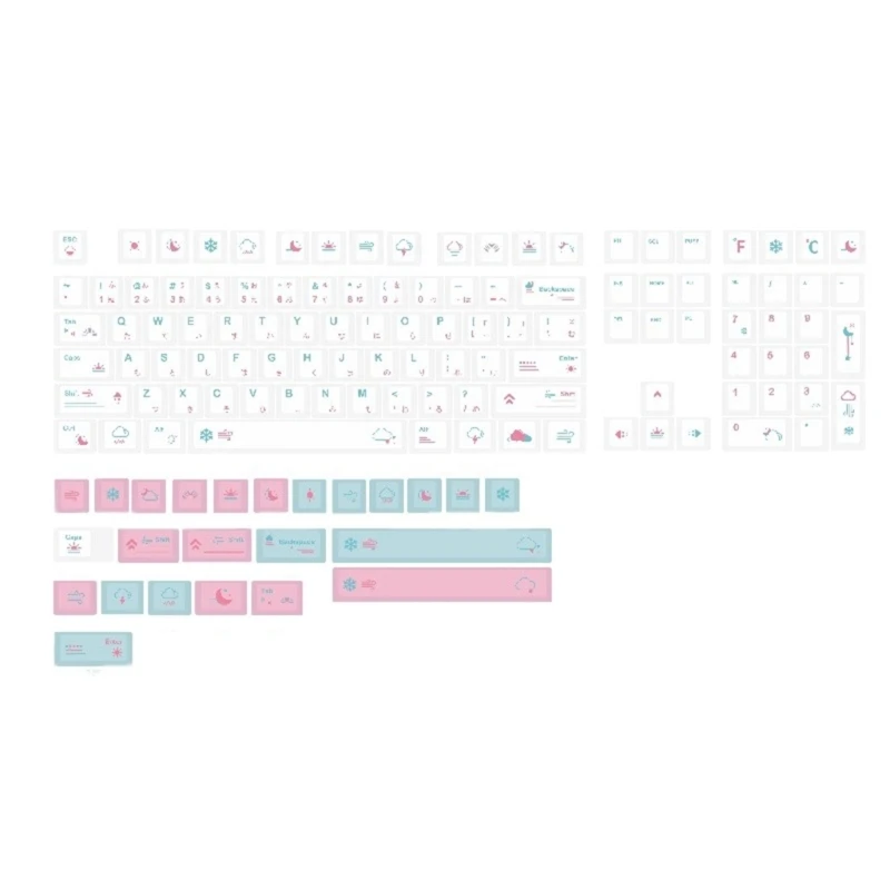 

132 Keys White Weather Keycaps XDA Keycap Set Japanese for Mechanical Keyboard
