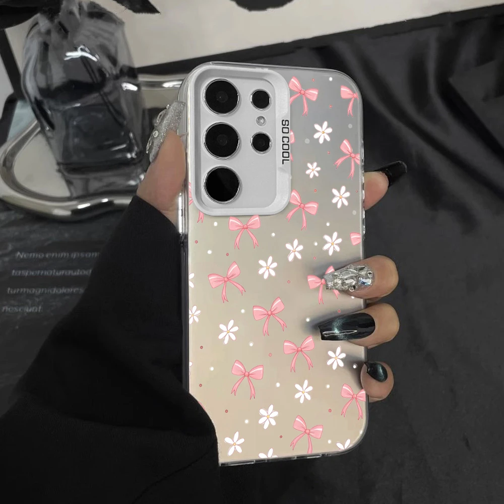 Charming Floral Bow Design Phone Case – Durable Hard PC IMD TPU Cover