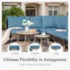 6 Piece Patio Furniture Set, L-Shaped Outdoor Sectional Wicker Patio Furniture with Coffee Table, 4-Seat Patio Conversation Set 6