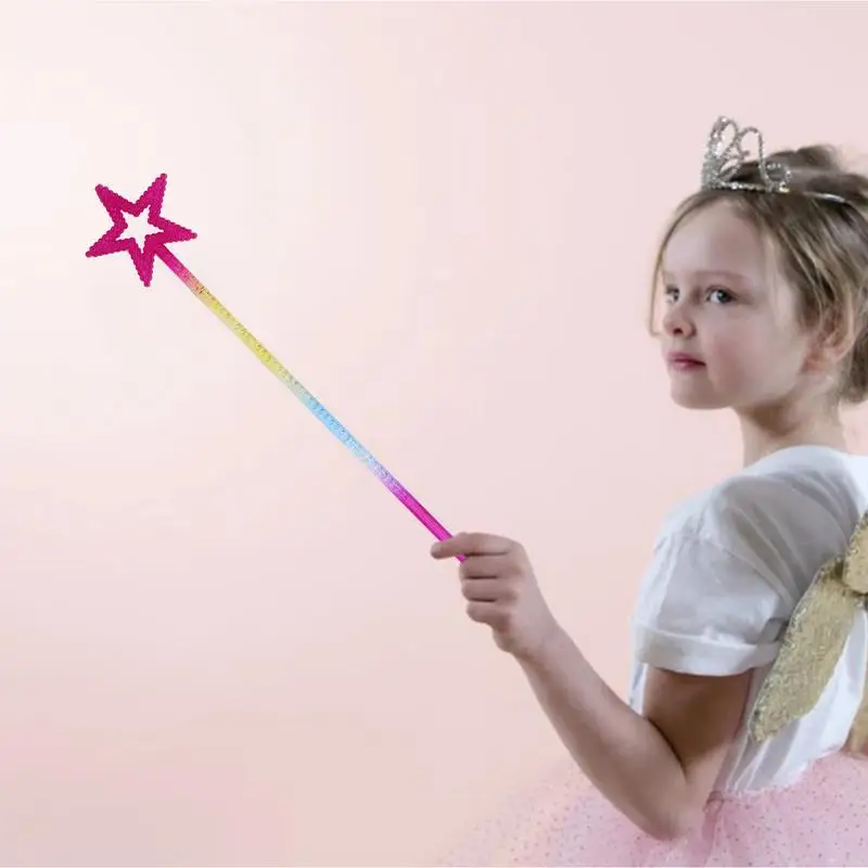 Magic Wand 1pc Fairy Wand 13 Inches Golden Silver Angel Star Wand for Girls Stage