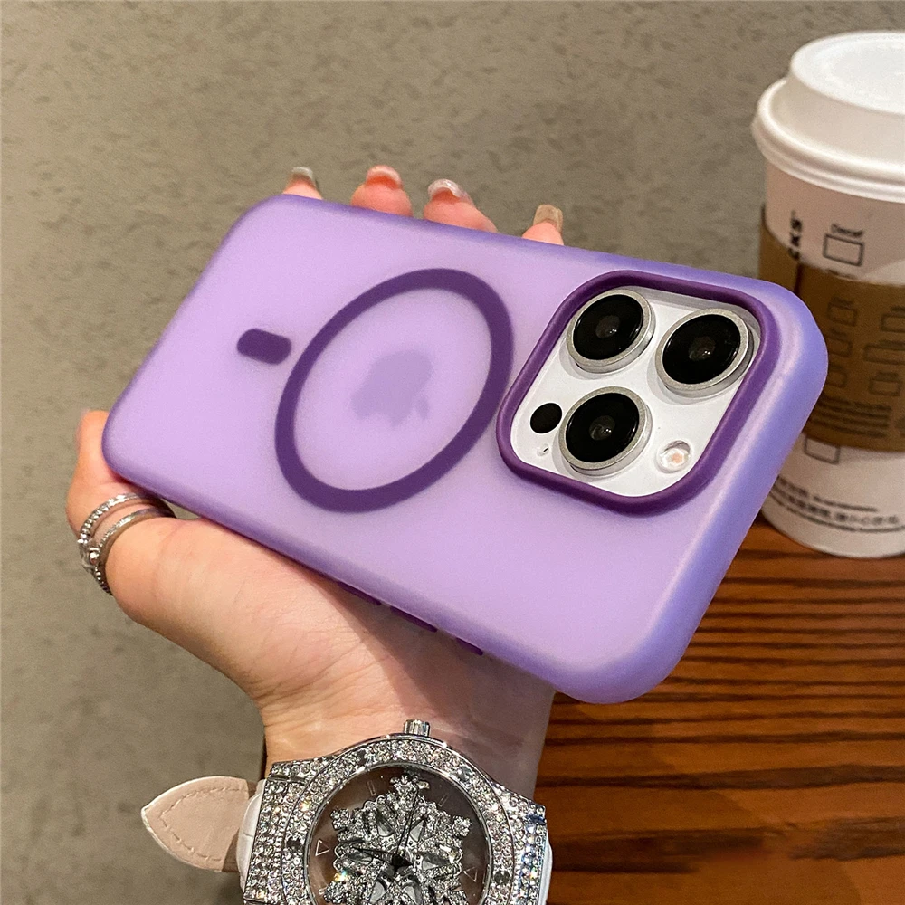 Matte Candy Magnetic Wireless Charging Shockproof Transparent Phone Case - Soft Protective Cover