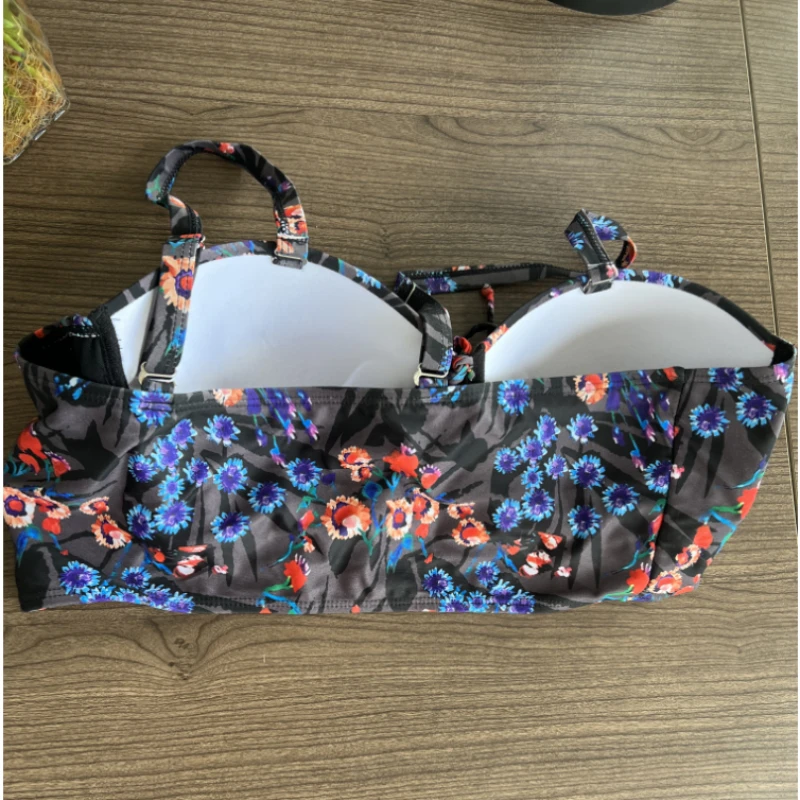 2023 New Cut Out Women Swimsuit Laced Up High Waist Bikini Sets Push Up Underwire Swimwear 4XL Large Size Bathing Suit Mujer