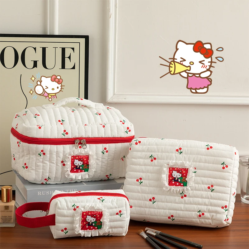 

Косметичка Hello Kitty Sanrio Kawaii, аниме, Мультяшные канцелярские принадлежности, красивая дорожная косметичка, Сумка Для Хранения Туалетных принадлежностей, игрушки для девочек
