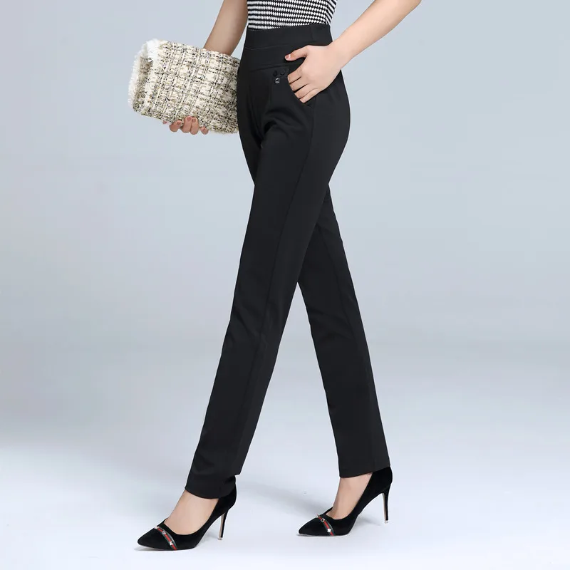 Women Pants 2023 Spring Fall  Straight Pants Slim Casual Female Stretch Trousers black fashion Jeans office Trousers  joggers