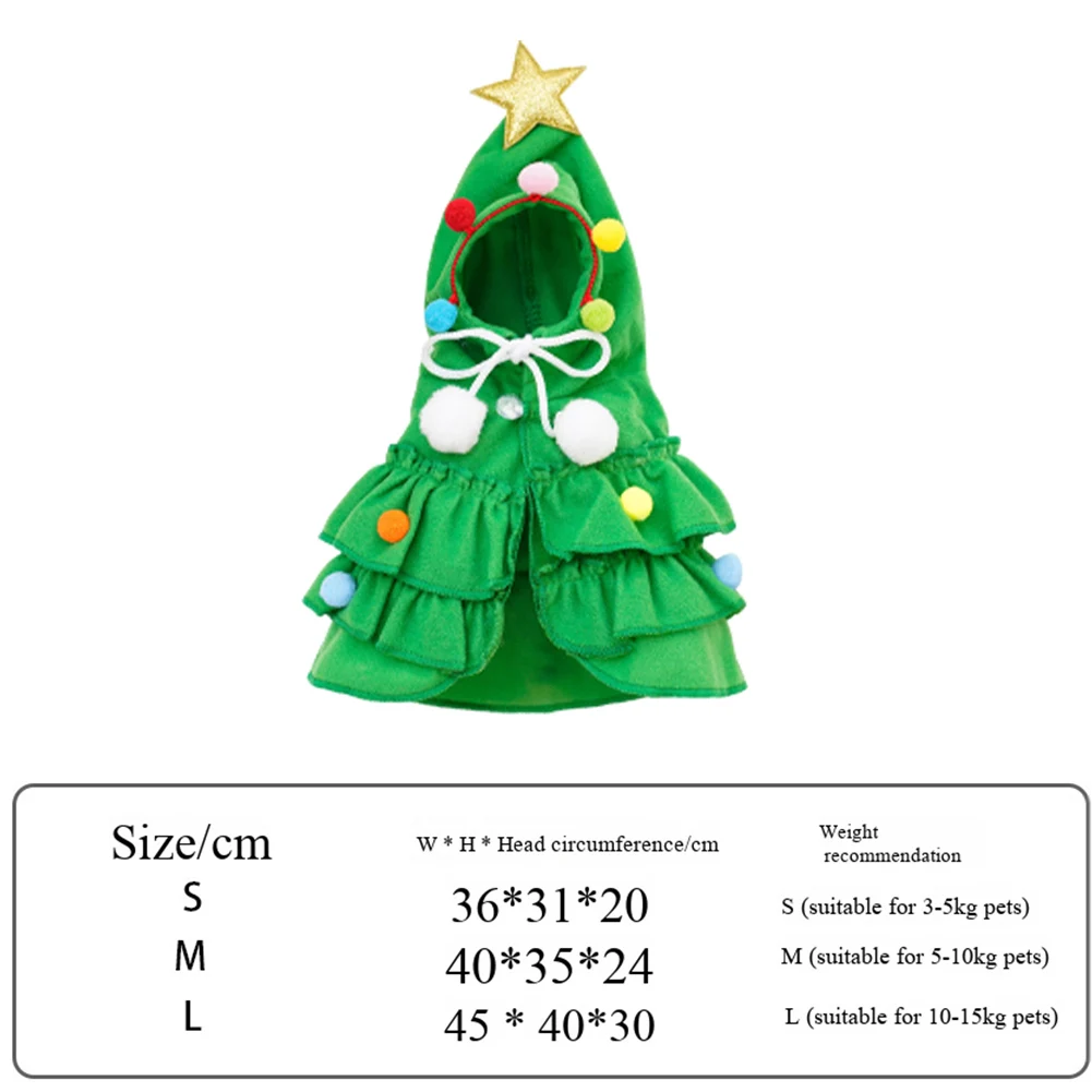 Cat Christmas Outfit with Star Pompoms Cloak Costume Santa Cosplay Pet Xmas Cape Dress Up Clothes Warm Red Scarf Cloak With Hat