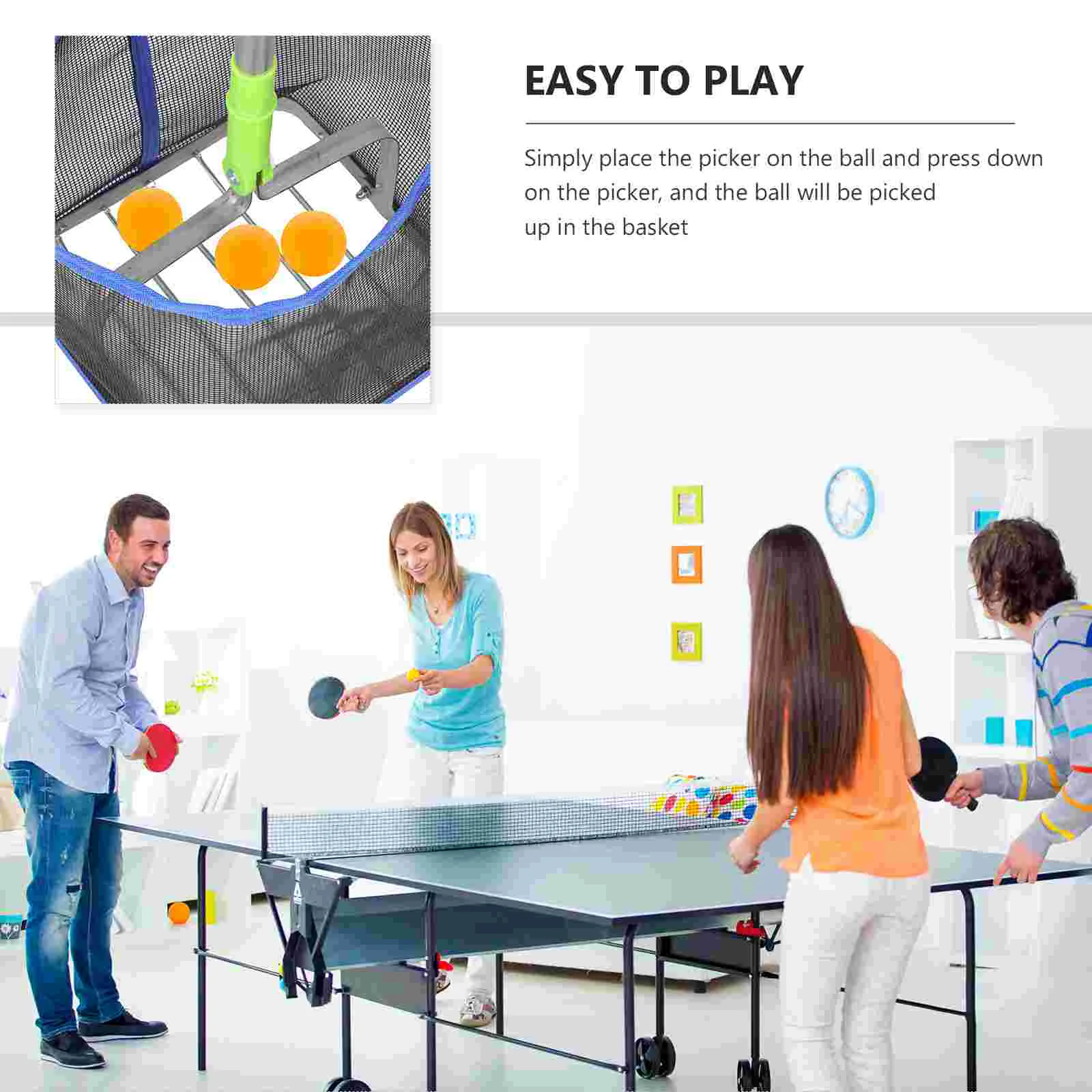 Ball Picker Tennis Table Balls Pong Collector Handle Retriever Catcher Portable Net Golf Container Convenient Telescopic Tool