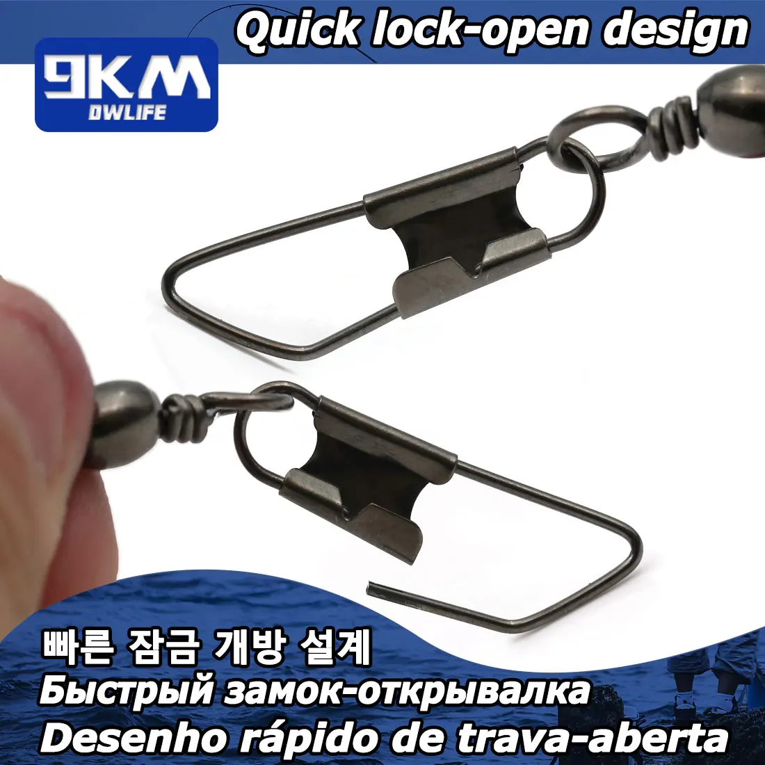 Double Fishing Snap Swivels 25~100Pcs Stainless Steel Safety Snaps Fishing Barrel Swivels Clips Connector Saltwater Tackle