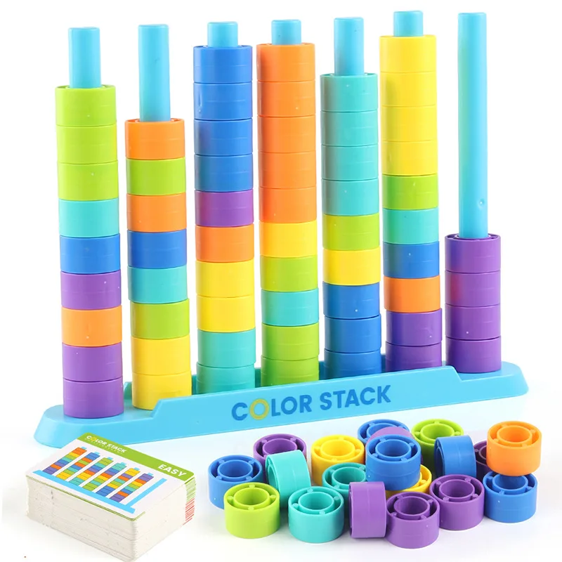 Rainbow Stacking Rings - Educational Toy for Color Recognition & Fine Motor Skills Development
