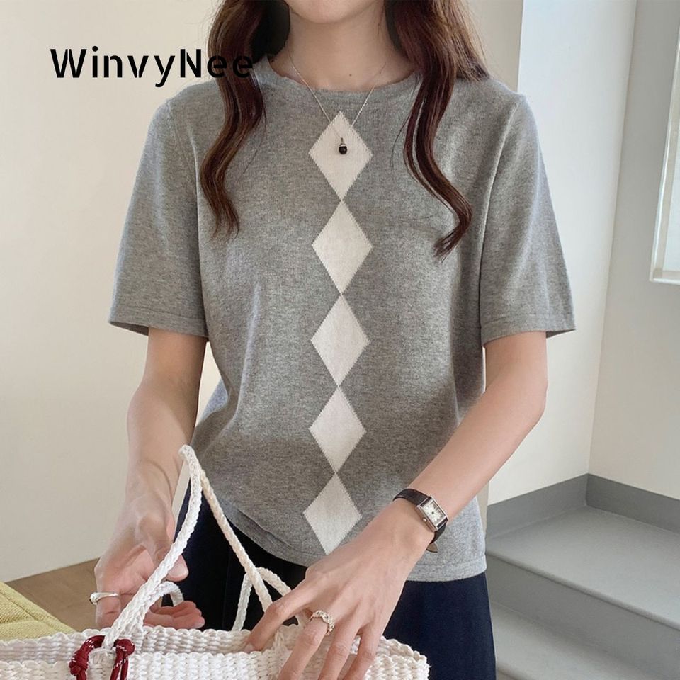  WinvyNee Summer Women's Clothing 100% Cotton T-shirts Short Half Sleeve O Neck Clothes Casual Pullover Basic Female Top A1522074 
