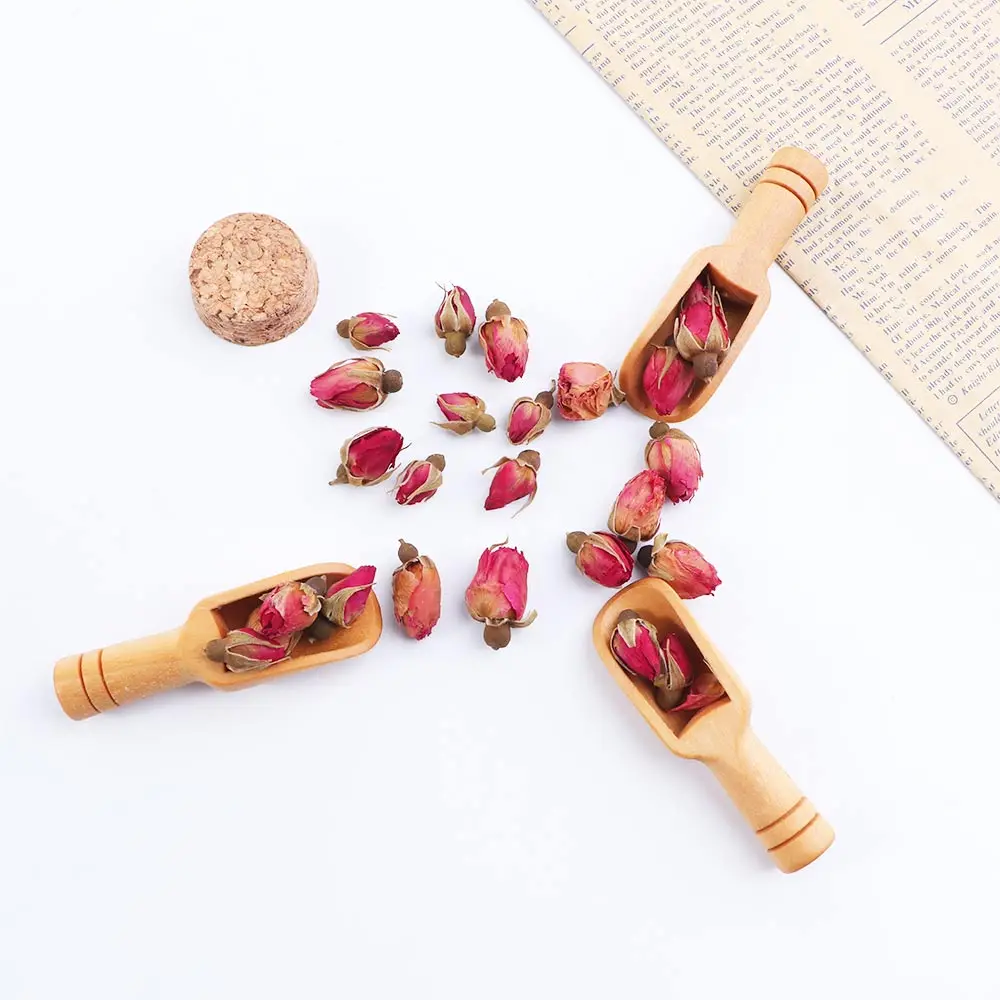 5/10Pcs Mini Wooden Salt Spoons Shovels Coffee Honey Sugar Scoops Teaspoon Condiment Spoon Round Handle Kitchen Utensils