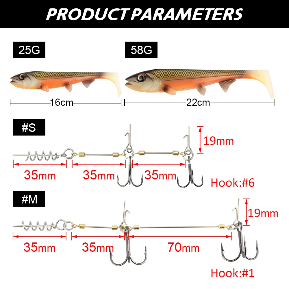 Spinpoler 14cm/18cm Soft Lure Artificial Bait Big Shads Soft T