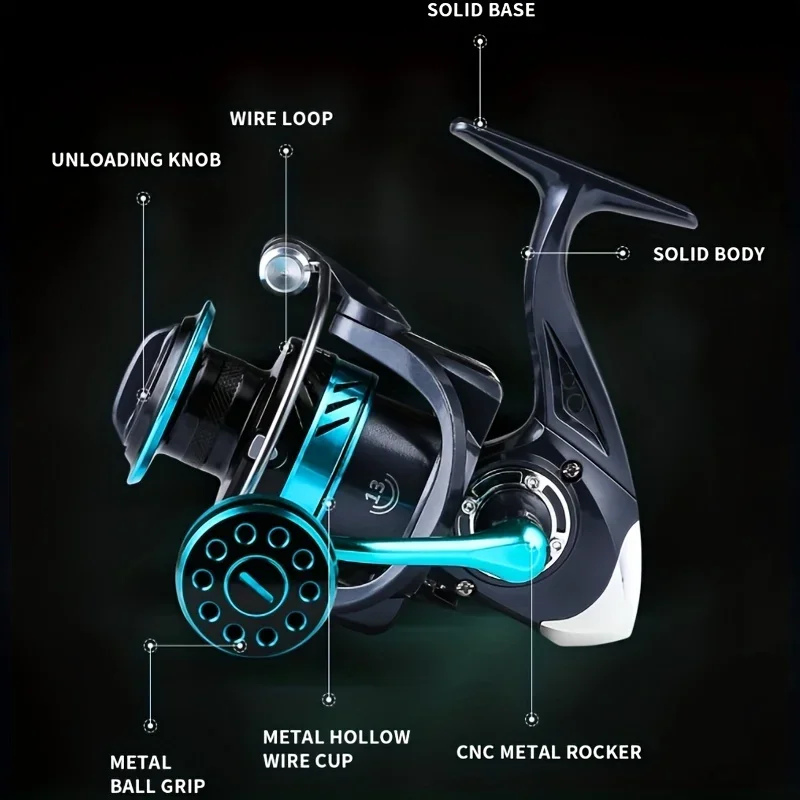 GLS Ultralight 1000~7000 Series,5.2:1 Gear Ratio,15KG Max Drag,CNC Metal Spool,Spinning Fishing Reel,For Freshwater Saltwater