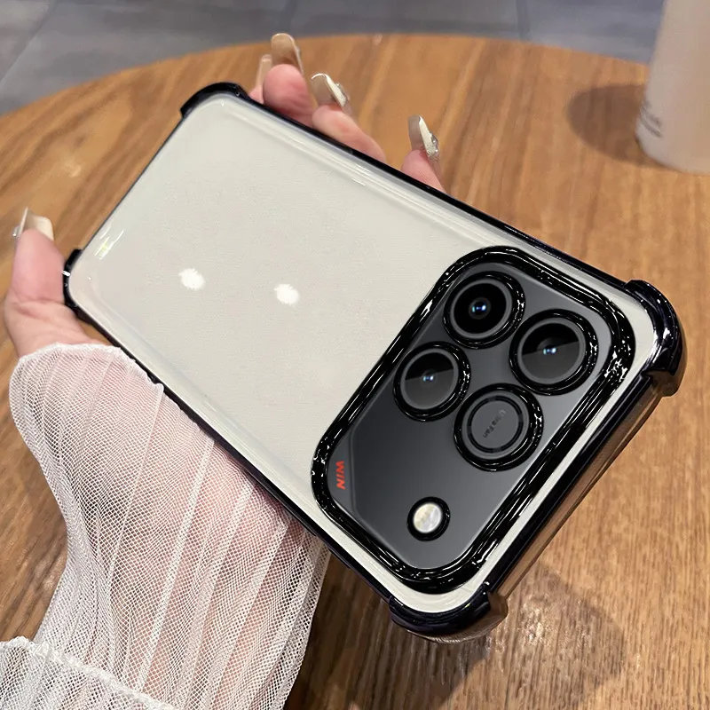 Enhanced Plating Lens Protection Film Case with Four-Corner Anti-Shock Bumper