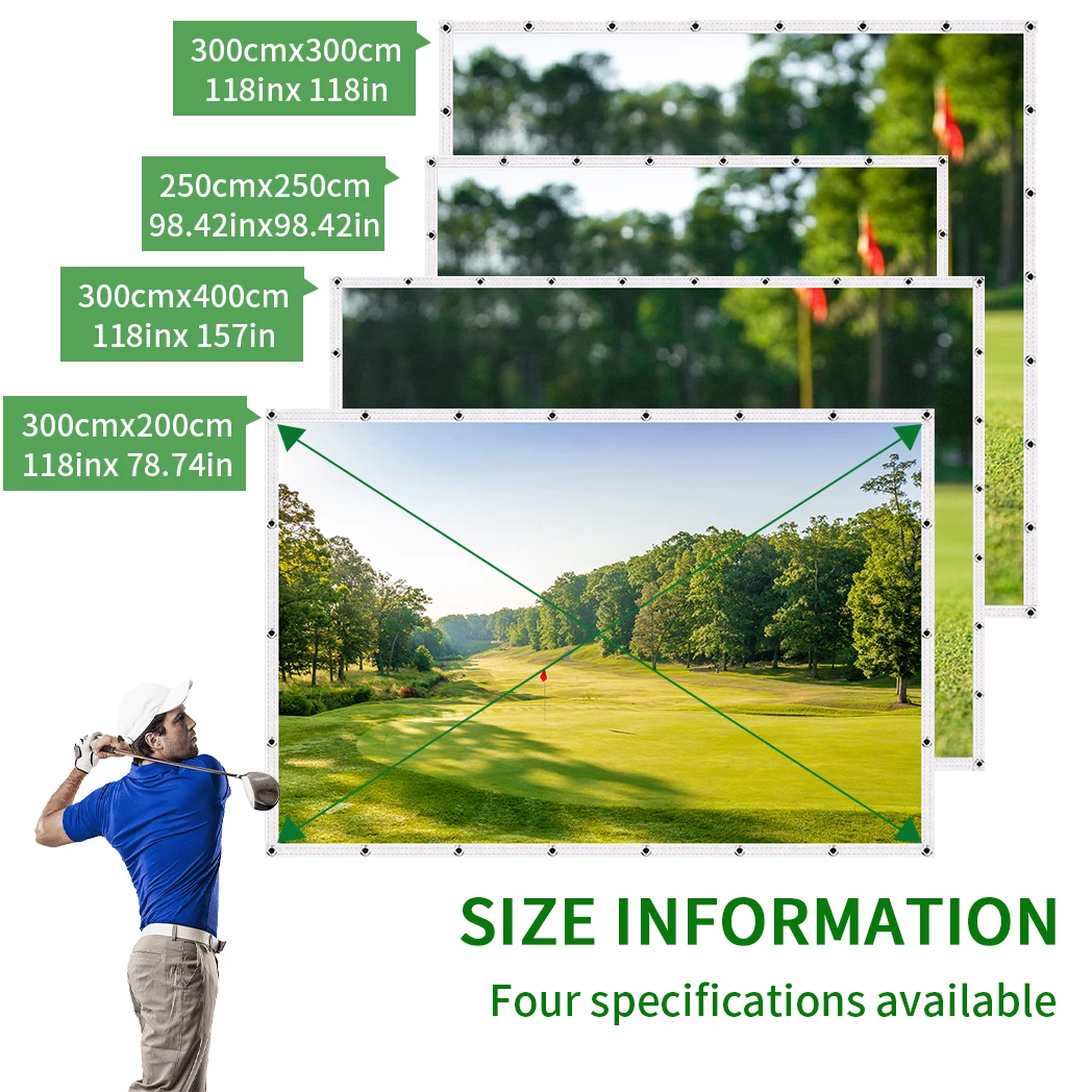 Caiton Golf Impact Screen - Silent HD, Tear-Resistant, Indoor & Outdoor Swing Training, Easy Setup, Anti-Strike, Various Sizes 2